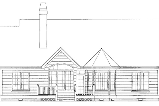Exterior - Rear Elevation for Country House Plan #929-421 - 3 bed, 2 bath