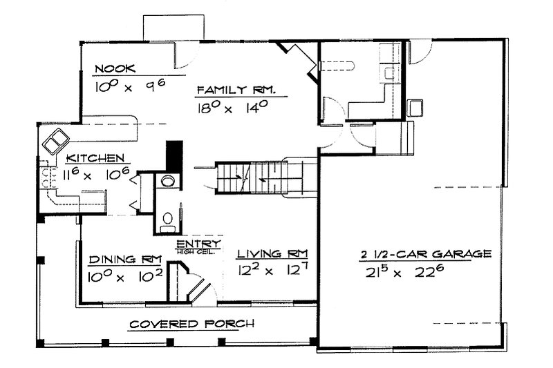 Home Plan - Floor Plan - Main Floor for Country House Plan #308-252 - 3 bed, 2.5 bath