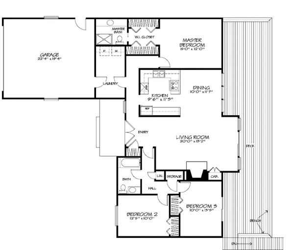 House Plan Design - Contemporary Floor Plan - Main Floor Plan #320-808