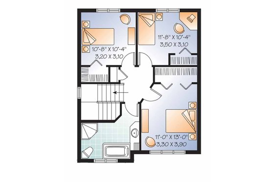 Floor Plan - Upper Floor for Country House Plan #23-2552 - 3 bed, 1.5 bath