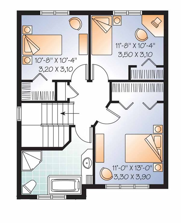 House Plan Design - Country Floor Plan - Upper Floor Plan #23-2552