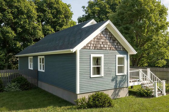 Exterior - Rear Elevation 1 for Bungalow House Plan #79-309 - 4 bed, 2 bath