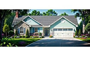 House Blueprint - Traditional Exterior - Front Elevation Plan #58-122