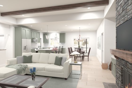 Interior - Family Room 2 for Craftsman House Plan #49-290 - 2 bed, 2 bath