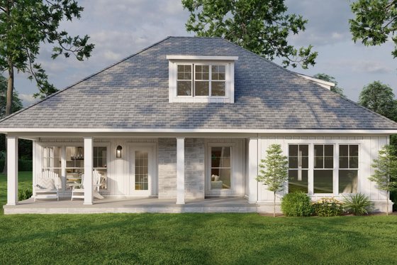 Exterior - Rear Elevation for Traditional House Plan #17-2465 - 3 bed, 3 bath