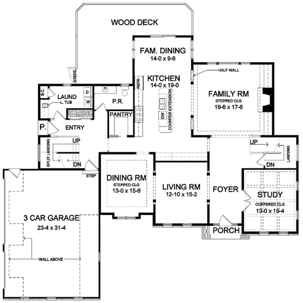 Architectural House Design - Classical Floor Plan - Main Floor Plan #328-413