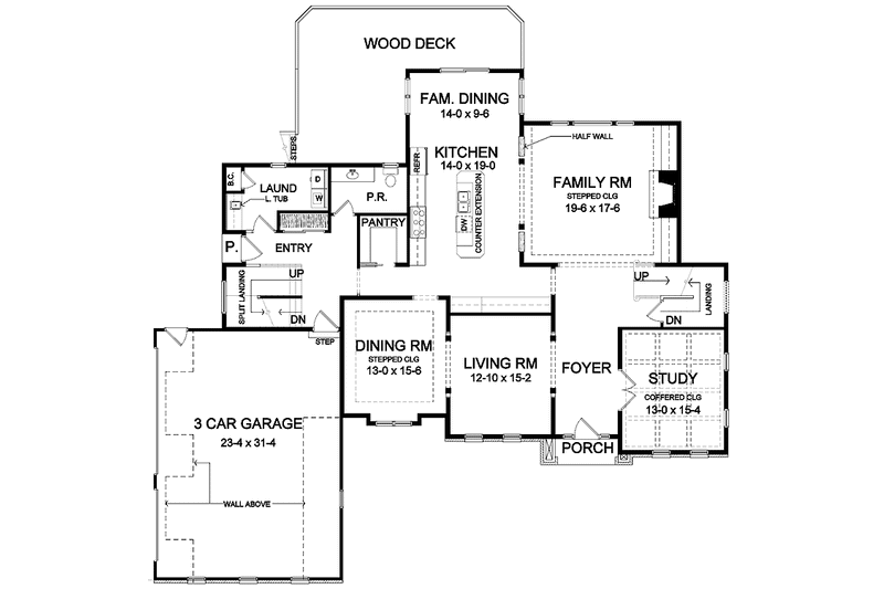 Home Plan - Floor Plan - Main Floor for Classical House Plan #328-413 - 5 bed, 4.5 bath