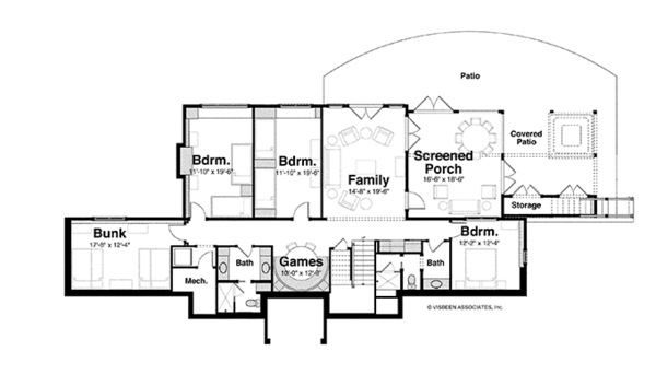 Craftsman Floor Plan - Lower Floor Plan #928-252