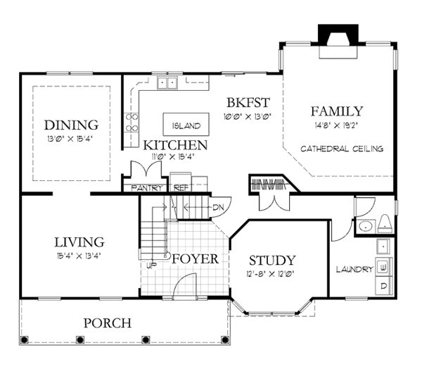 Home Plan - Country Floor Plan - Main Floor Plan #1029-34