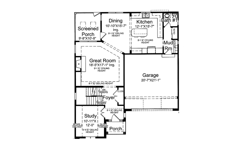 Home Plan - Floor Plan - Main Floor for Country House Plan #46-818 - 4 bed, 2.5 bath