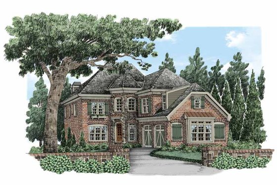 Exterior - Front Elevation 3 for European House Plan #927-491 - 4 bed, 4 bath