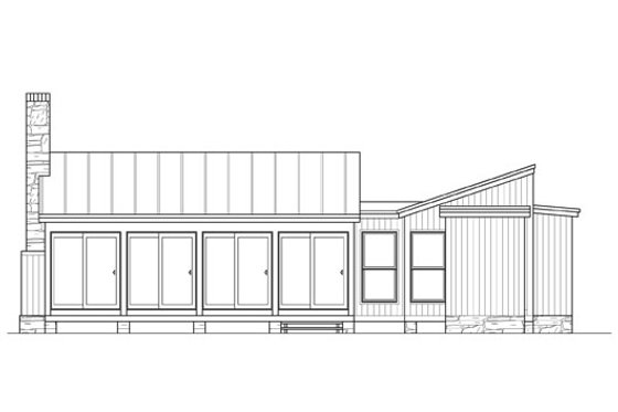 Exterior - Rear Elevation for Contemporary House Plan #426-16 - 2 bed, 1 bath