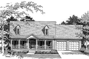 Country Exterior - Front Elevation Plan #56-653