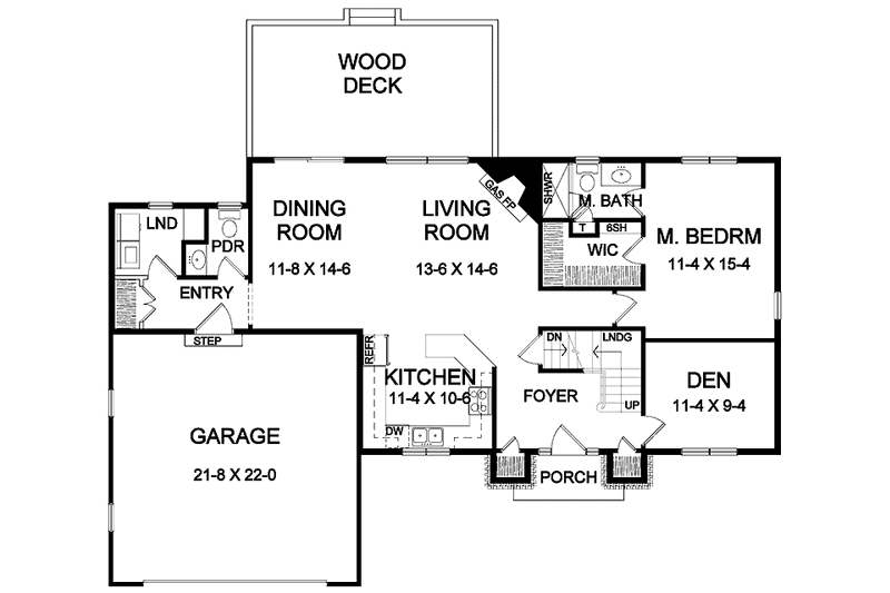 Home Plan - Floor Plan - Main Floor for Colonial House Plan #328-359 - 3 bed, 2.5 bath