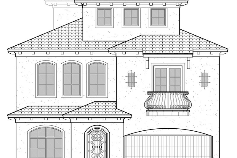 Home Plan - Exterior - Front Elevation 6 for Mediterranean House Plan #1021-15 - 3 bed, 4.5 bath
