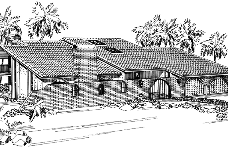 Architectural House Design - Mediterranean Exterior - Front Elevation Plan #320-1286