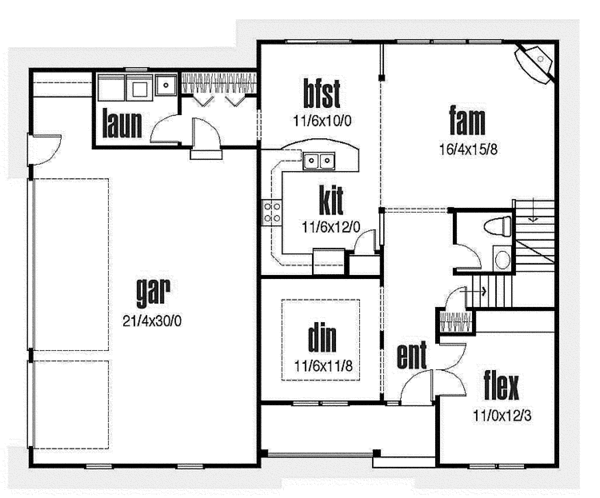 House Design - Traditional Floor Plan - Main Floor Plan #435-14