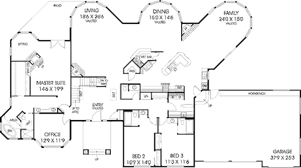 House Plan Design - Traditional Floor Plan - Main Floor Plan #60-264