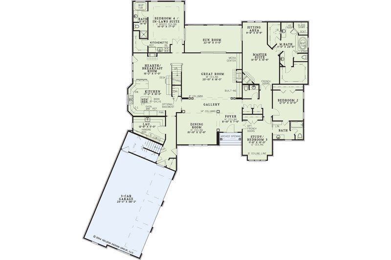 Dream House Plan - Floor Plan - Main Floor for European House Plan #17-644 - 4 bed, 4.5 bath