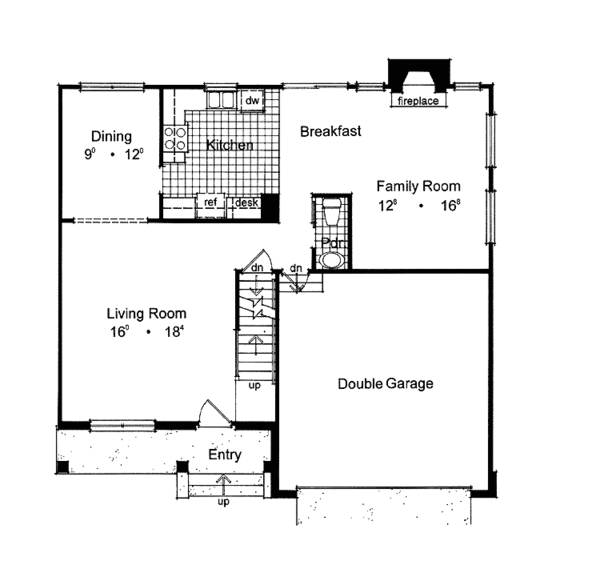 Home Plan - Colonial Floor Plan - Main Floor Plan #417-726