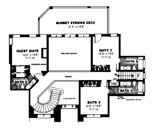 Architectural House Design - Country Floor Plan - Upper Floor Plan #1007-48