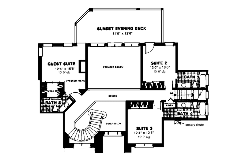Home Plan - Floor Plan - Upper Floor for Country House Plan #1007-48 - 4 bed, 5.5 bath