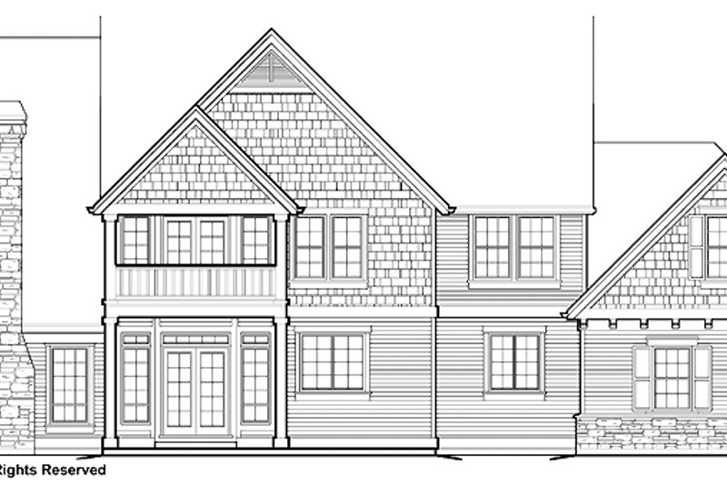 Architectural House Design - Exterior - Rear Elevation for Craftsman House Plan #48-813 - 4 bed, 3.5 bath