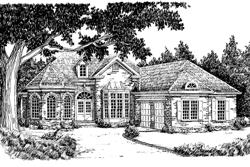 Home Plan - Exterior - Front Elevation 3 for European House Plan #927-592 - 3 bed, 2.5 bath