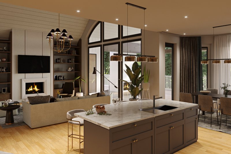 House Plan Design - Interior - Family Room 1 for Craftsman House Plan #54-386 - 4 bed, 4.5 bath