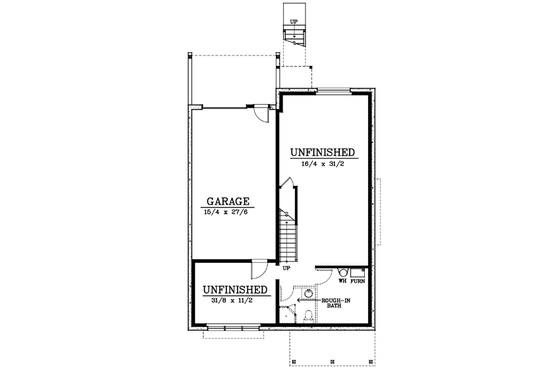 Floor Plan - Lower Floor for Craftsman House Plan #100-408 - 5 bed, 2.5 bath