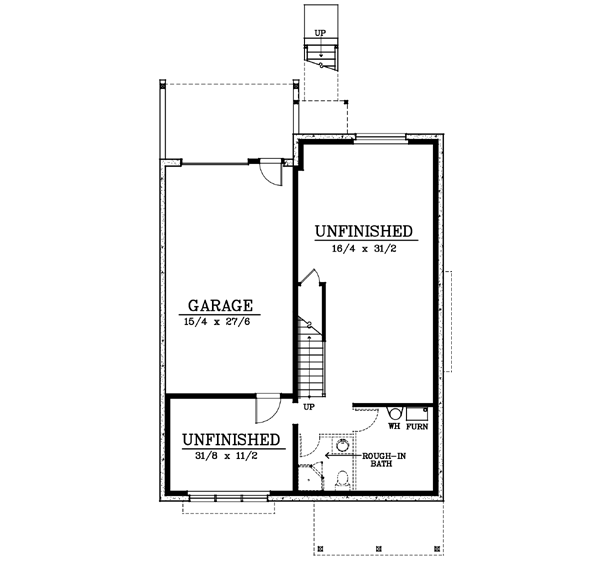 Craftsman Floor Plan - Lower Floor Plan #100-408