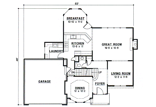 Traditional Floor Plan - Main Floor Plan #67-528