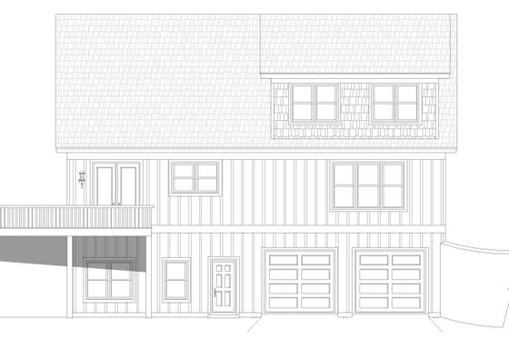 Exterior - Rear Elevation for Country House Plan #932-659 - 3 bed, 4 bath