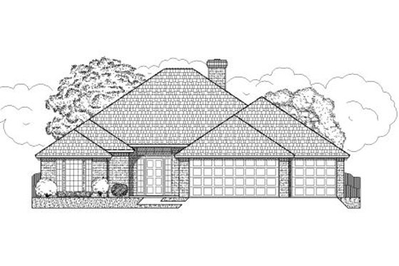 Exterior - Front Elevation for Traditional House Plan #65-505 - 4 bed, 2 bath