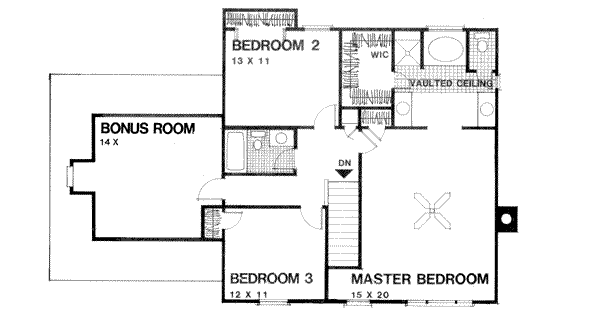 House Design - European Floor Plan - Upper Floor Plan #56-171