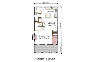 Floor Plan - Main Floor for Craftsman House Plan #79-213 - 3 bed, 2.5 bath