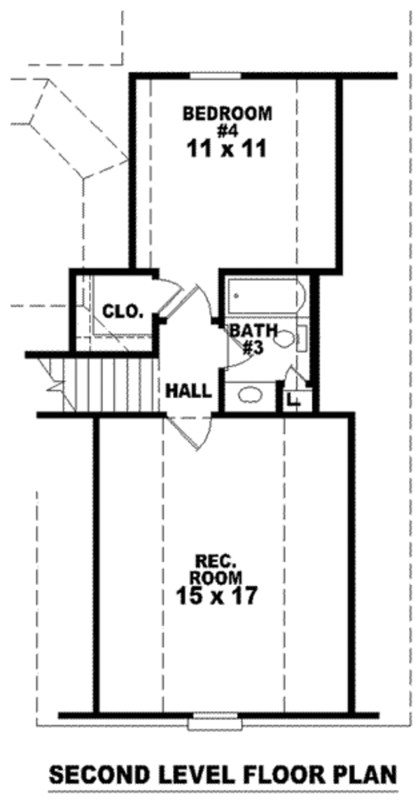 Traditional Floor Plan - Upper Floor Plan #81-960