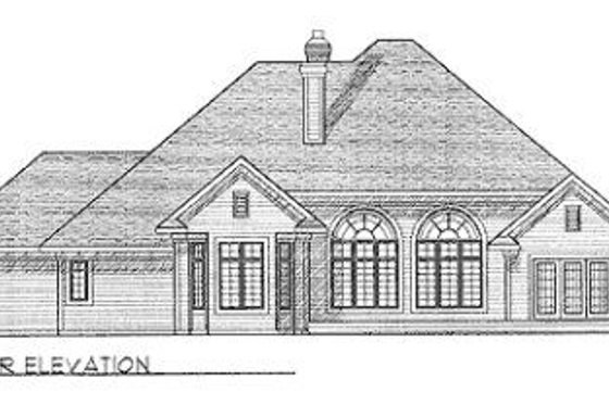 Exterior - Rear Elevation for Traditional House Plan #70-404 - 3 bed, 2.5 bath