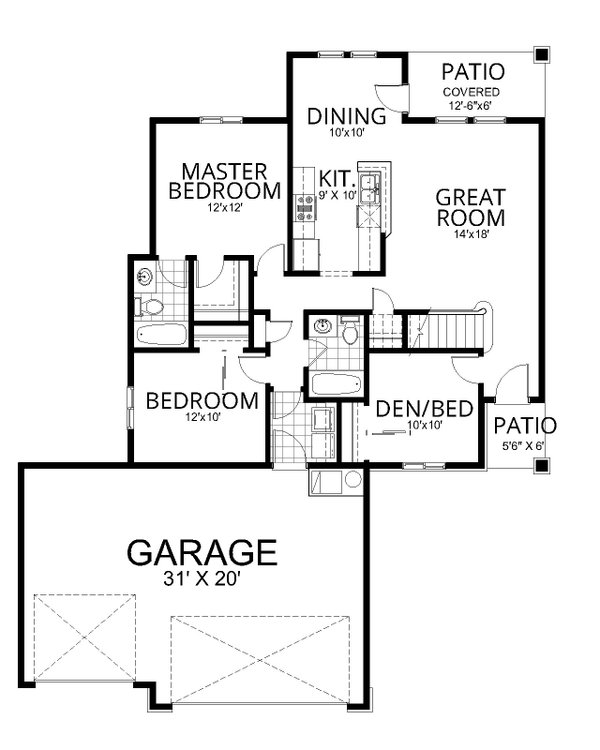 Architectural House Design - Craftsman Floor Plan - Main Floor Plan #112-270