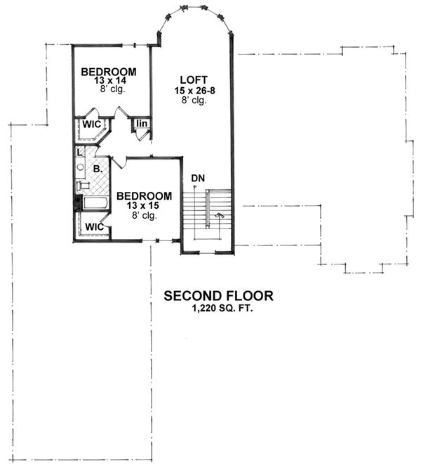 Craftsman Floor Plan - Upper Floor Plan #51-562