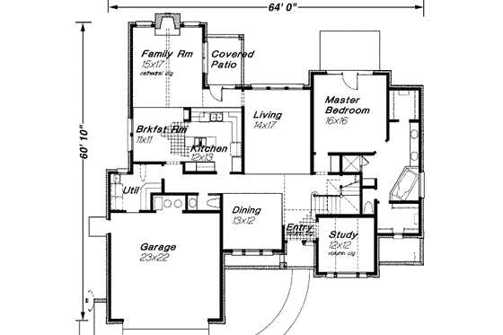 Floor Plan - Main Floor for European House Plan #310-123 - 4 bed, 3.5 bath