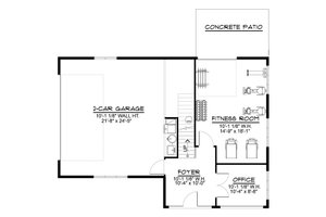 Floor Plan - Main Floor for Contemporary House Plan #1064-202 - 2 bed, 1 bath