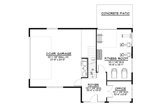 Floor Plan - Main Floor for Contemporary House Plan #1064-202 - 2 bed, 1 bath