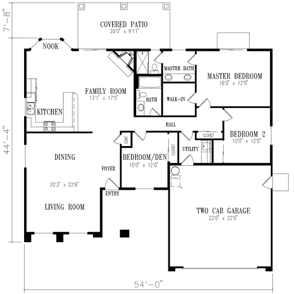 Adobe / Southwestern Style House Plan - 3 Beds 2 Baths 1718 Sq/Ft Plan ...