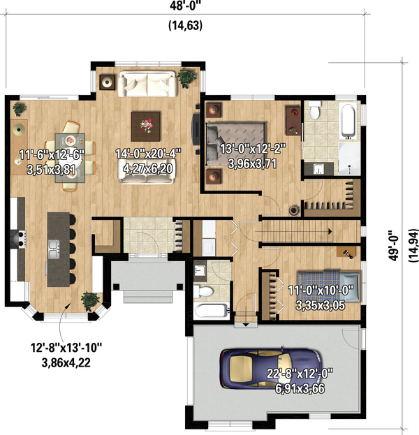 House Blueprint - Traditional Floor Plan - Main Floor Plan #25-4944