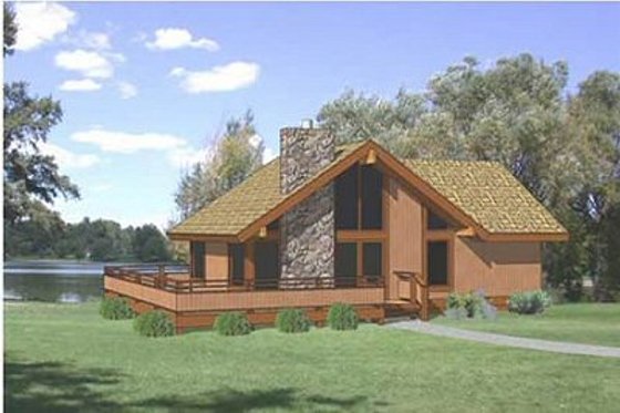 Exterior - Front Elevation for Cabin House Plan #116-104 - 2 bed, 2 bath