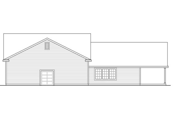 Exterior - Rear Elevation for Country House Plan #124-1068, 1 bath