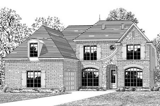 Exterior - Front Elevation for European House Plan #424-338 - 4 bed, 3 bath