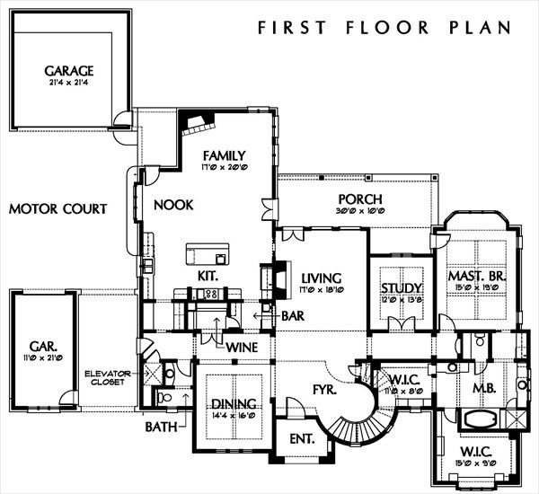 European Floor Plan - Main Floor Plan #449-3