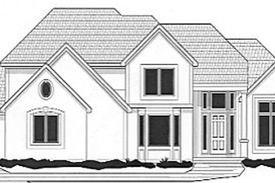 Exterior - Front Elevation for European House Plan #67-444 - 5 bed, 3.5 bath